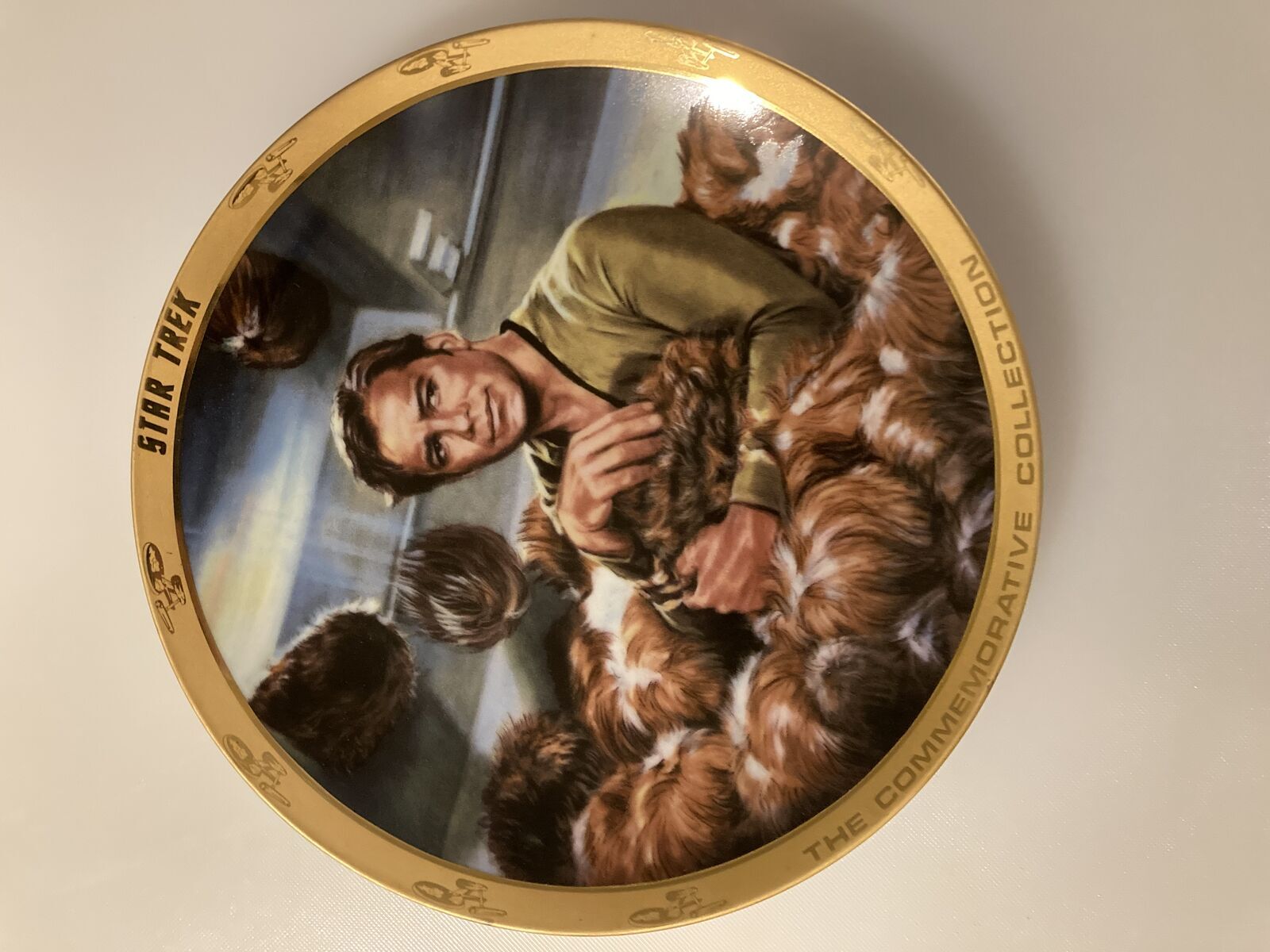 Vintage Star Trek Porcelain Collectors Plate - THE TROUBLE WITH TRIBBLES - 1986