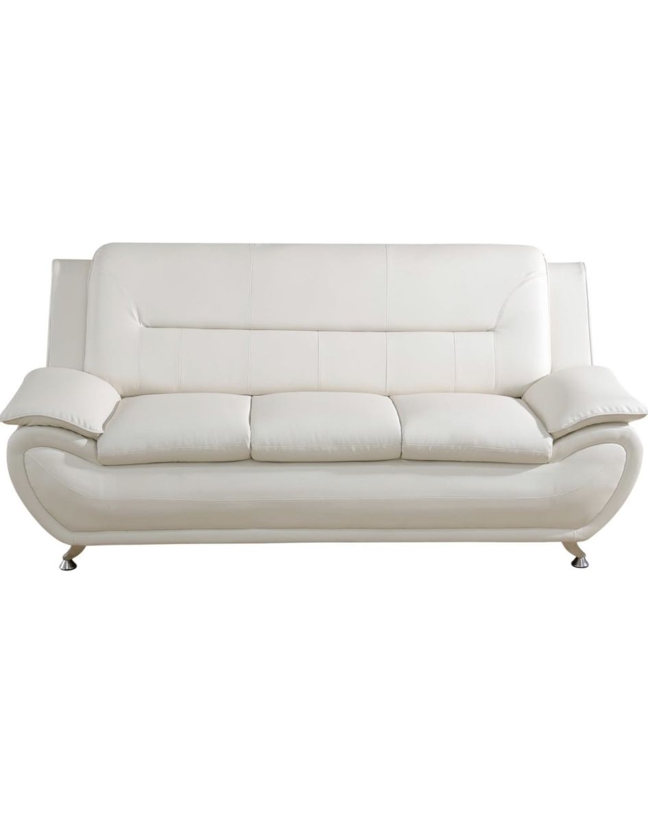 White Faux Leather Sofa Living Room Sofa F4604