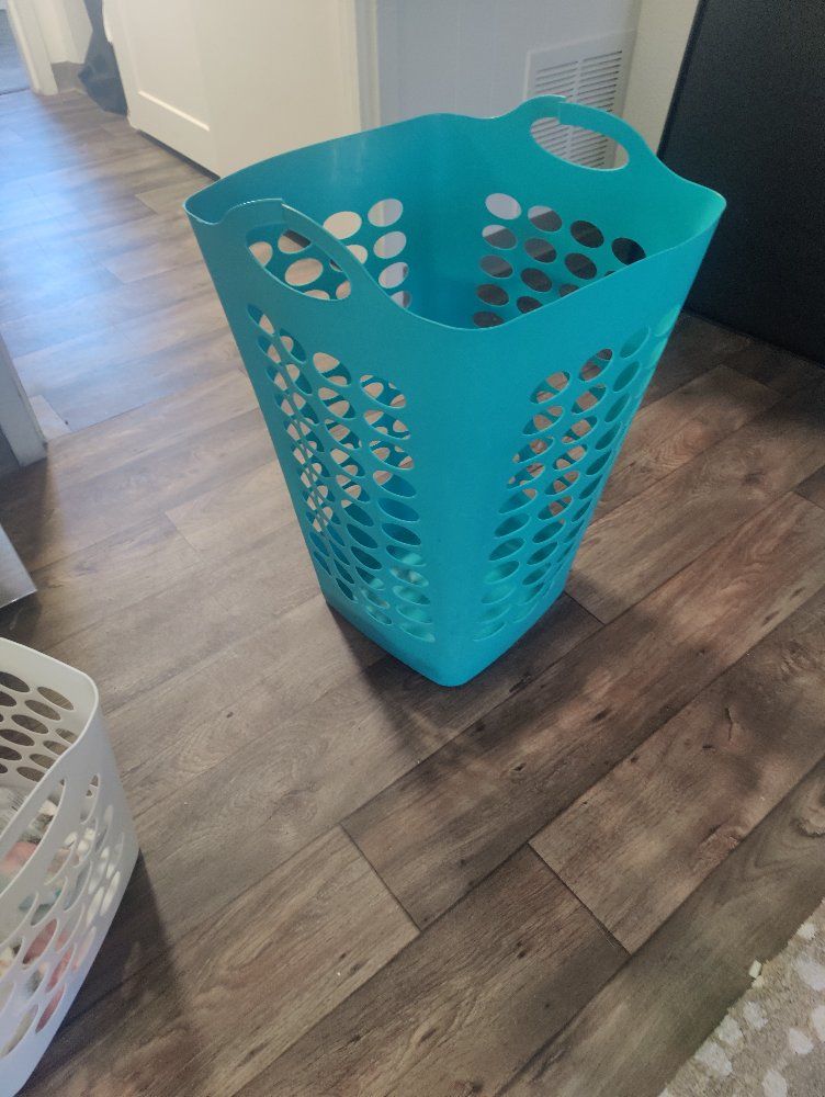 Turquoise Laundry Basket Hamper --