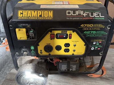 Champion 3800W Dual Fuel Portable Generator - Gasoline & Propane, 4750 Starting Watts