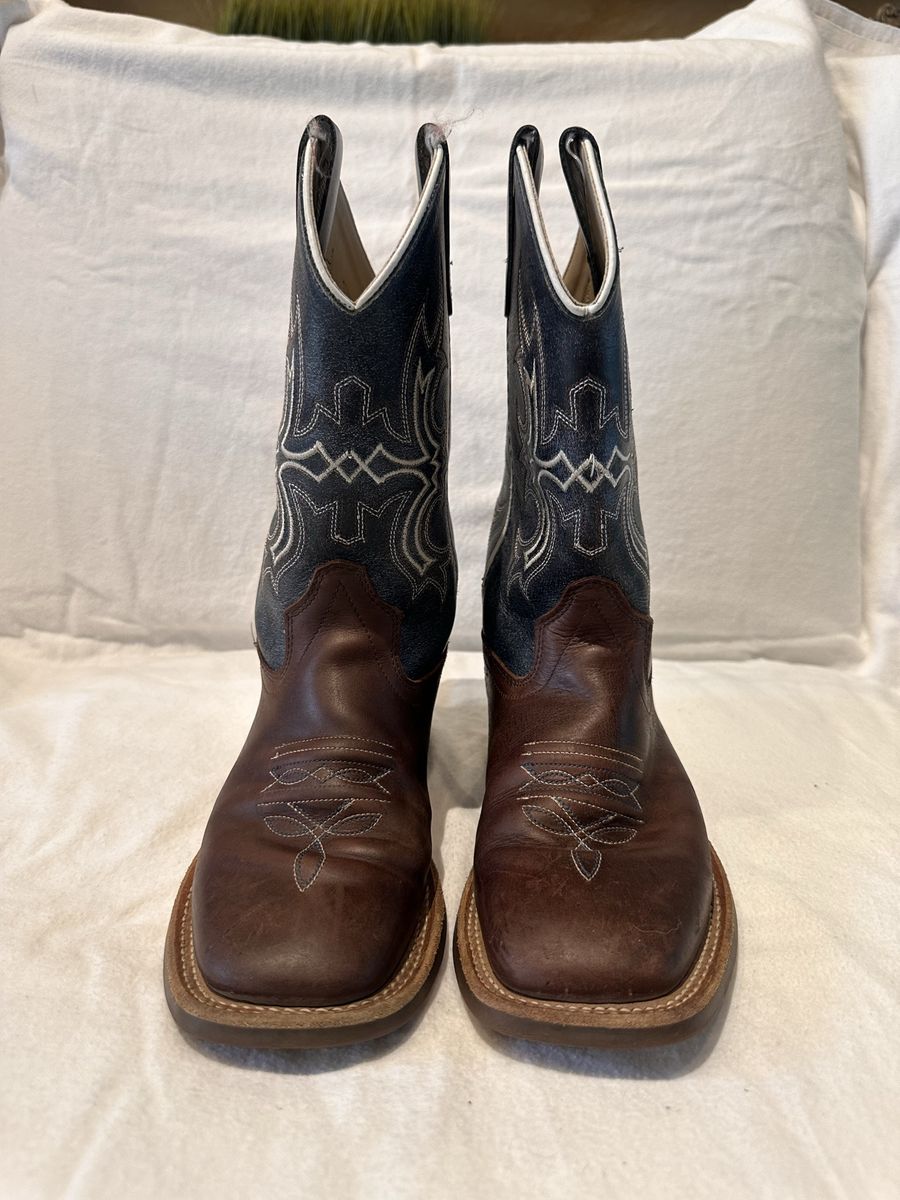 Old West youth size 1.5 brown/gray leather western Boots