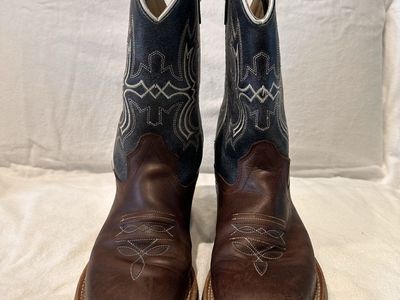 Old West youth size 1.5 brown/gray leather western Boots