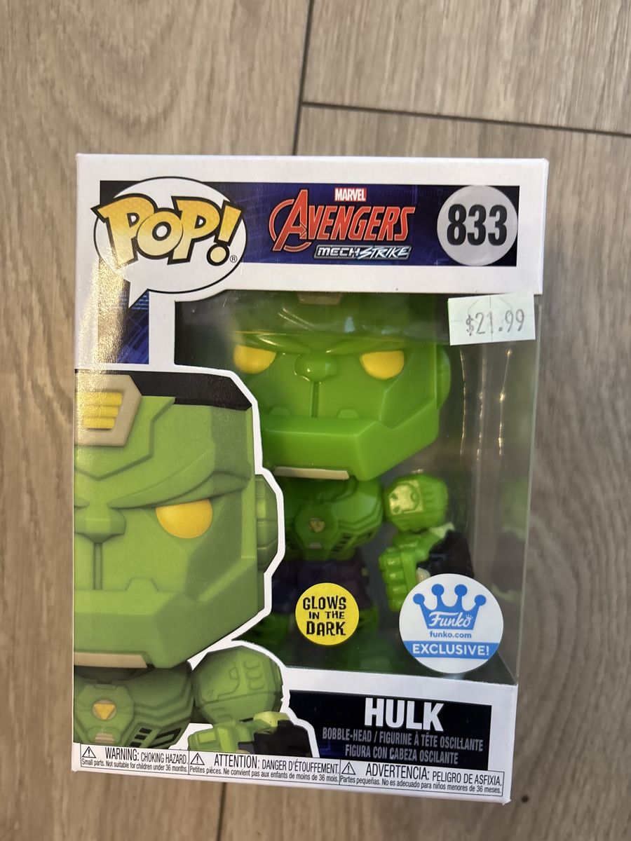 Funko Pop! Marvel Avengers Mech Strike 833 Hulk Bobble-Head Glow-in-the-Dark Exclusive