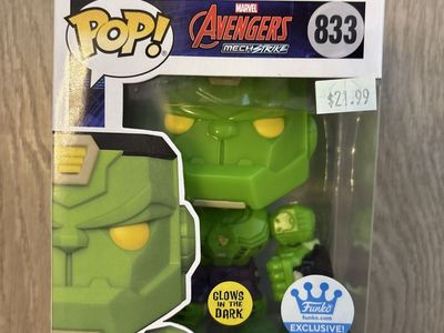 Funko Pop! Marvel Avengers Mech Strike 833 Hulk Bobble-Head Glow-in-the-Dark Exclusive