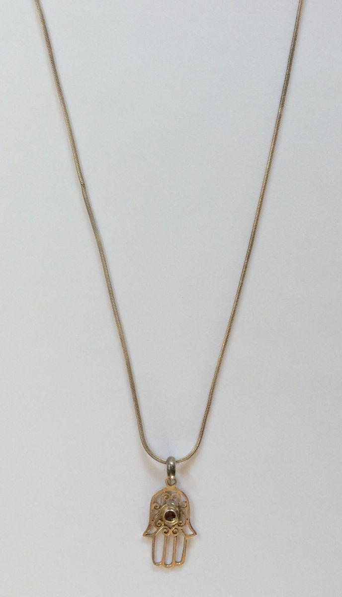 Sterling Silver 925 Hamsa Hand Necklace