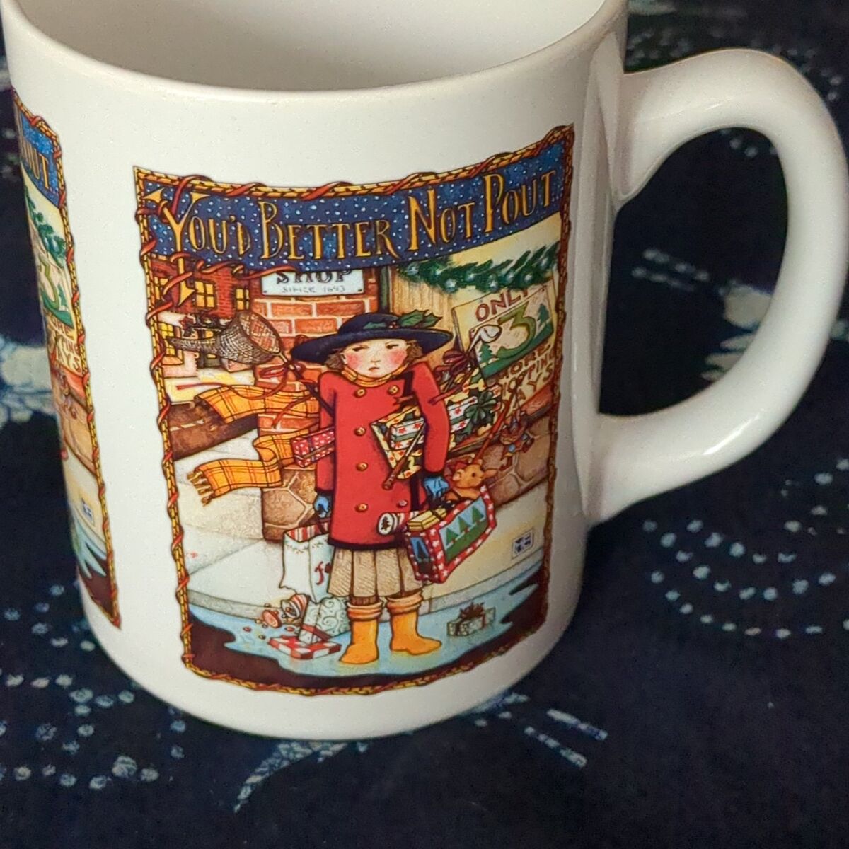 Vintage you better not pout Christmas mug