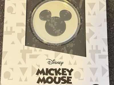 Disney Mickey Mouse Iconic Silhouettes Pure Silver Collectible Coin