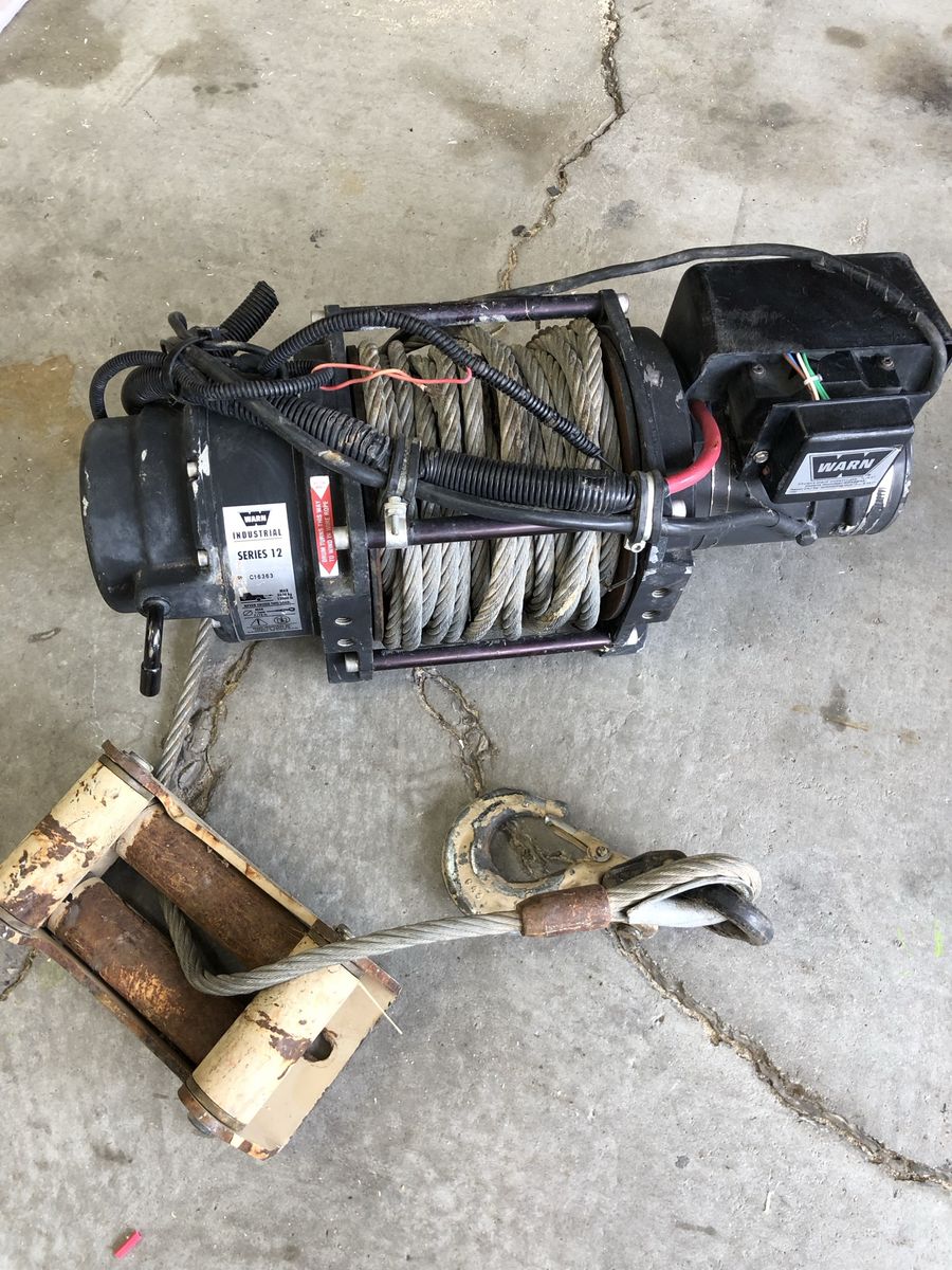 Warn Industrial Series 12 12,000 lb Electric Winch with Roller Fairlead