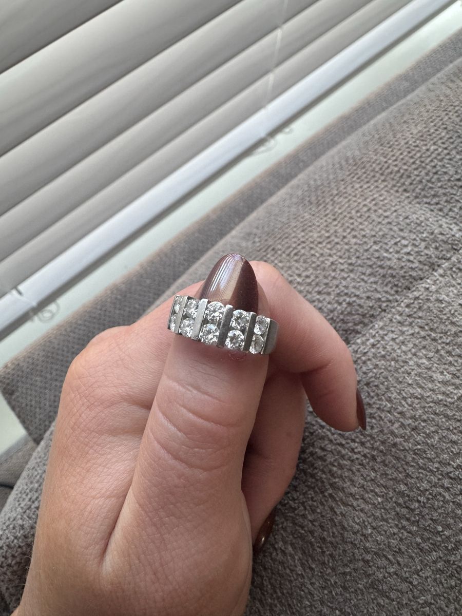 Solid Platinum Natural Diamond Ring (PT950)