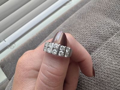 Solid Platinum Natural Diamond Ring (PT950)