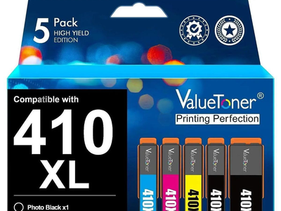 Valuetoner Epson 410XL Ink 5 Pack, Black / Cyan / Yellow / Magenta / Photo Black
