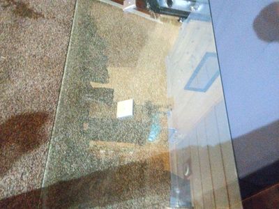 Clear glass table top