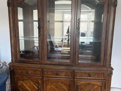 2 pieces wood curio cabinet