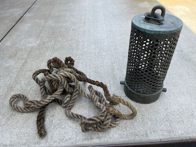 Vintage brass hard suction fire hose strainer 5”