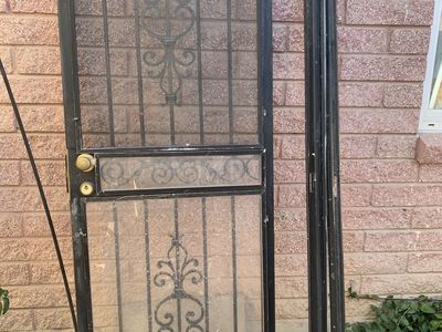 Vintage Iron security storm door 30” with Marks Brand mortise lock and 3 keys
