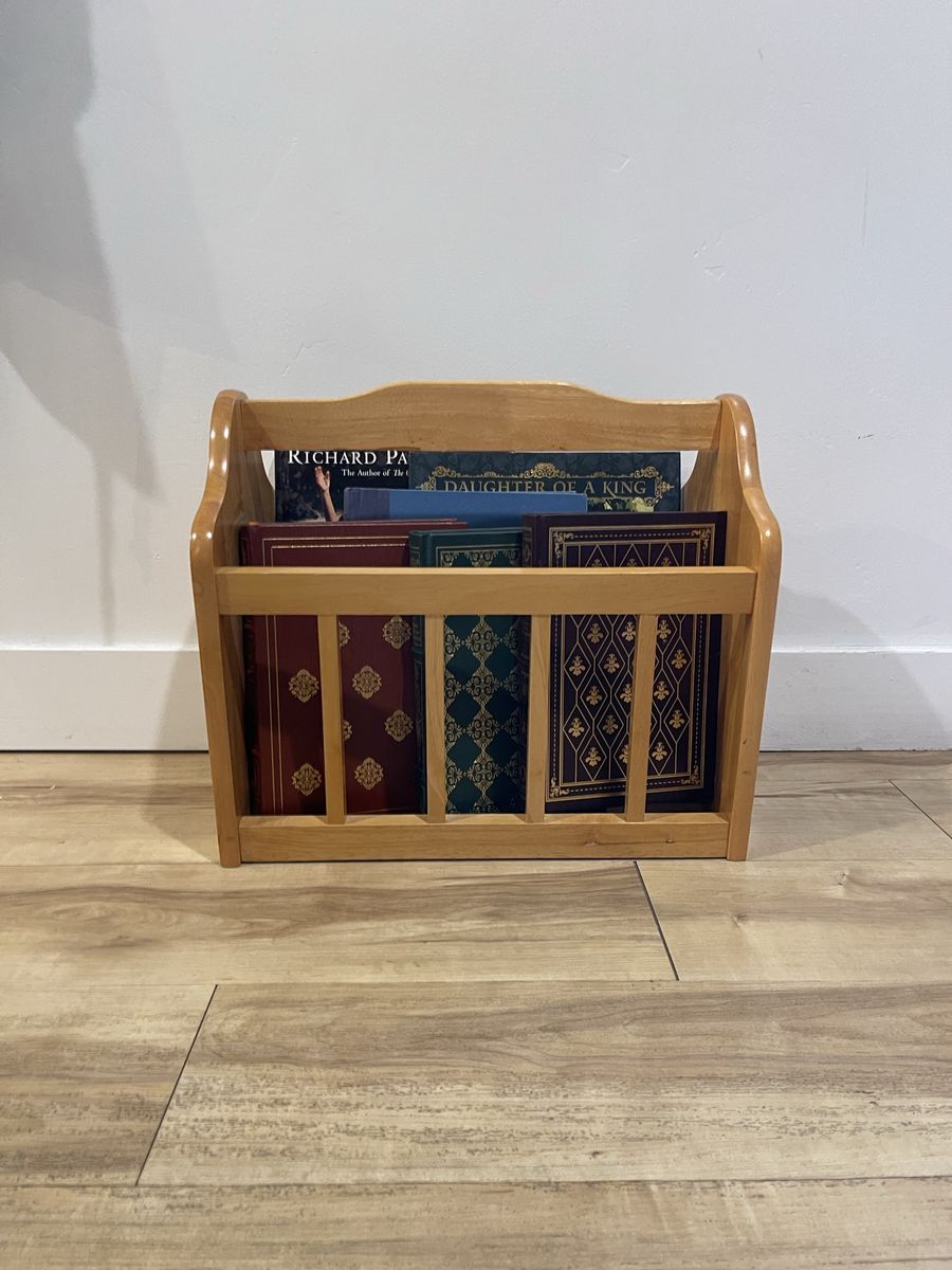 Vintage Wooden Magazine Rack / Record Holder