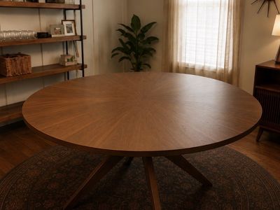Article Conan 54" Round Dining Table - Walnut