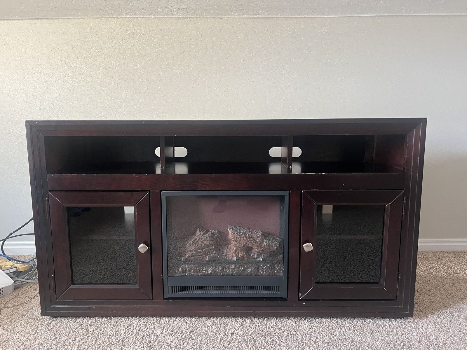 TV Stand with Electric Fireplace Insert