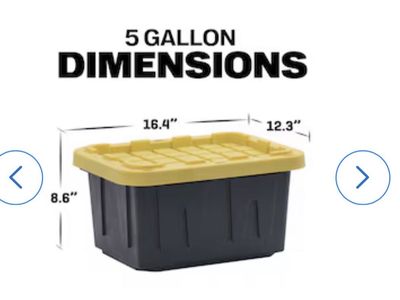 NEW! Tough Box Black 5 Gallon Tote 6 pck