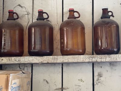 Antique glass bottles