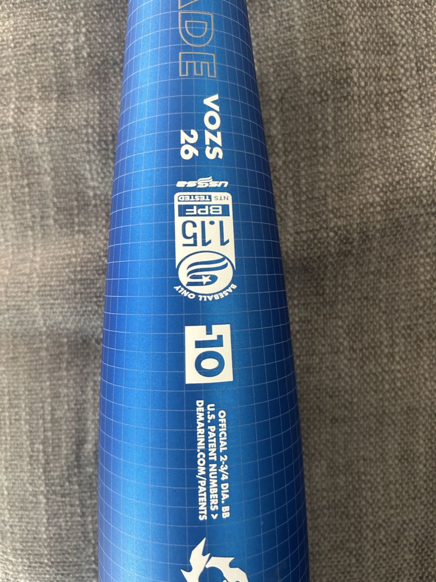 Blue Demarini baseball bat
