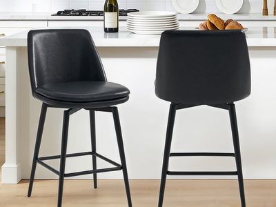 Set of 2 barstools, black