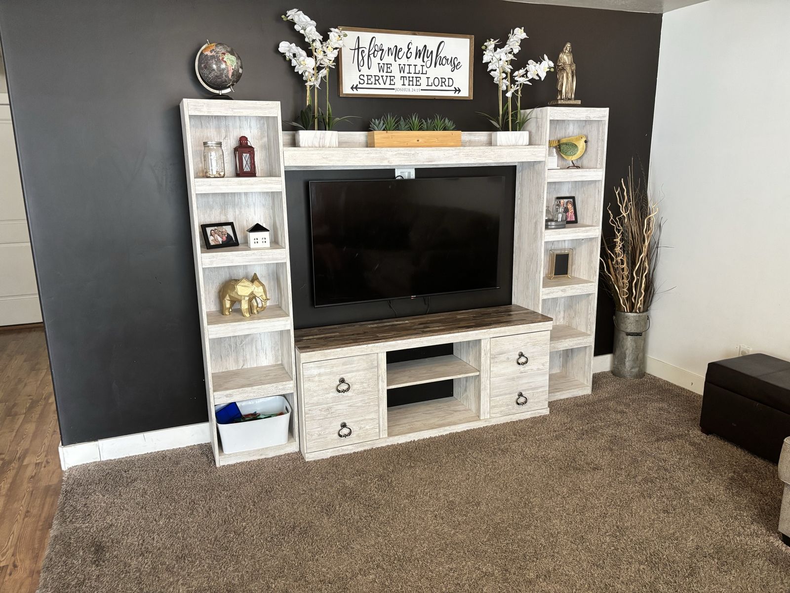 Ashley Willowton Farmhouse 4-Piece Entertainment Center