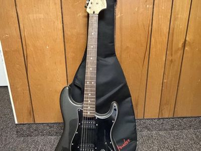 Squier by Fender Stratocaster Electric Guitar - Black with Gig Bag