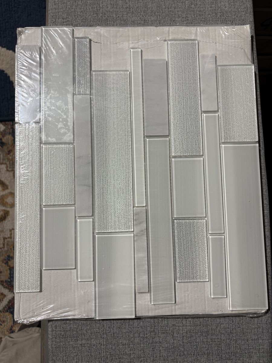 Glass/stone mix backsplash tiles