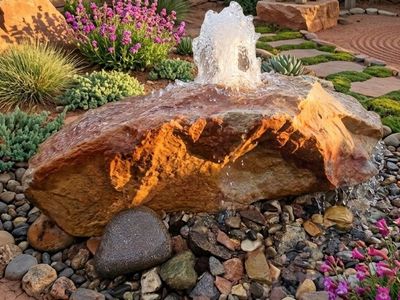 Large Natural Rock Water Fountain Feature - Tranquil Outdoor Garden Decor