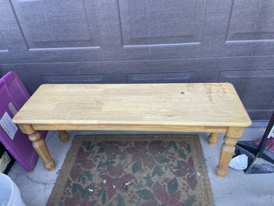 Solid wood bench