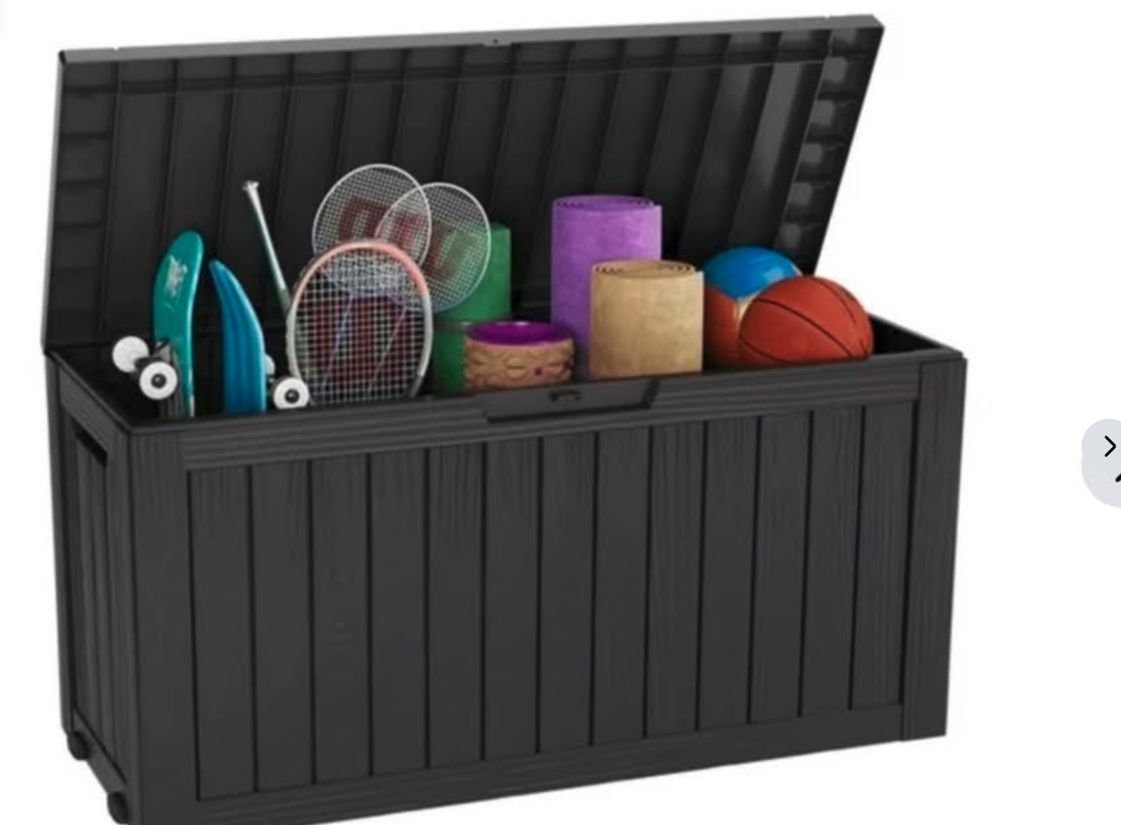 Brand new 75 Gallon Deck Box Lockable Resin Storage Box 45"W waterproof black