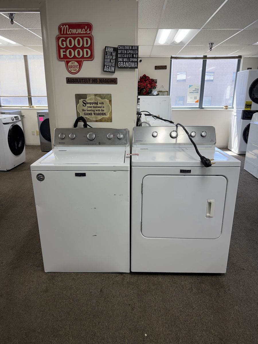 Maytag White Top-Load Washer & Electrix Dryer Set - Gently Used, Great Condition