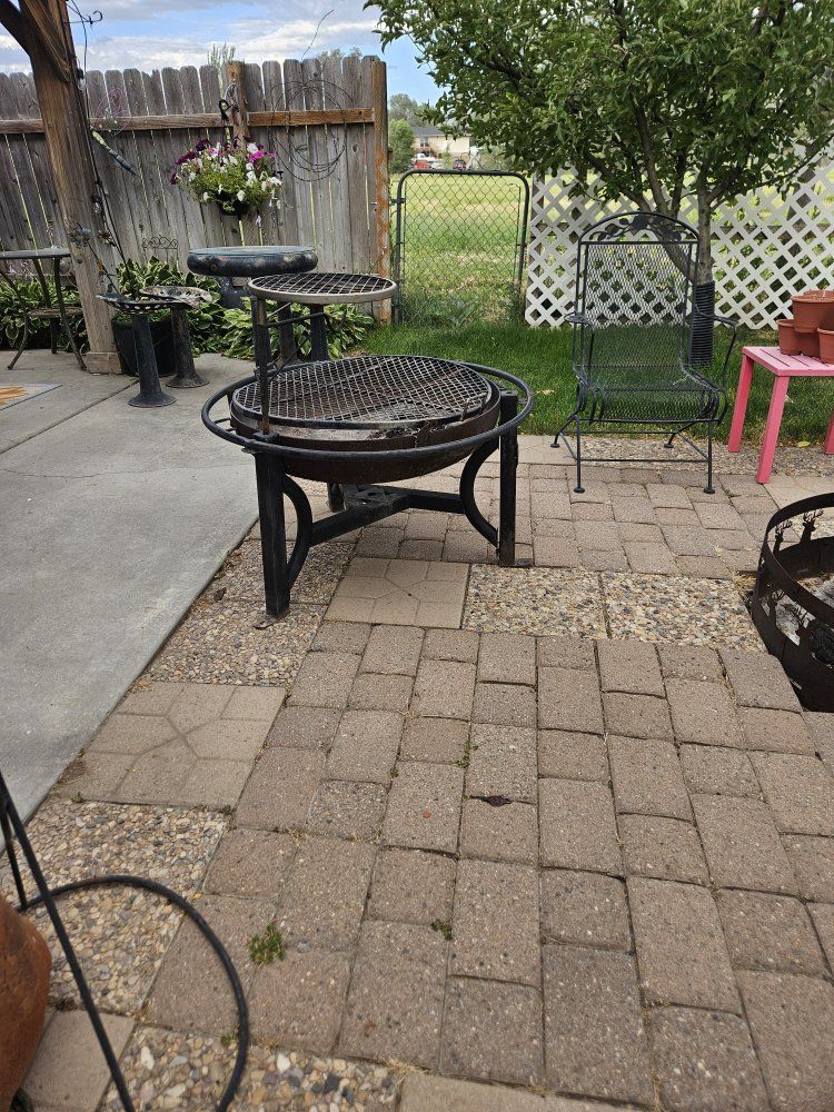 Heavy-Duty Steel Fire Pit with Grill Grates - Outdoor Patio Heater & Cooker