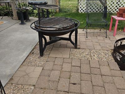 Heavy-Duty Steel Fire Pit with Grill Grates - Outdoor Patio Heater & Cooker