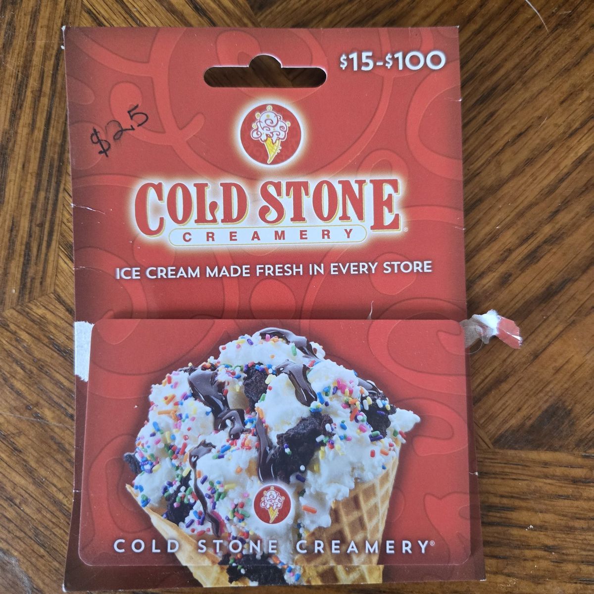 Cold Stone Creamery gift card