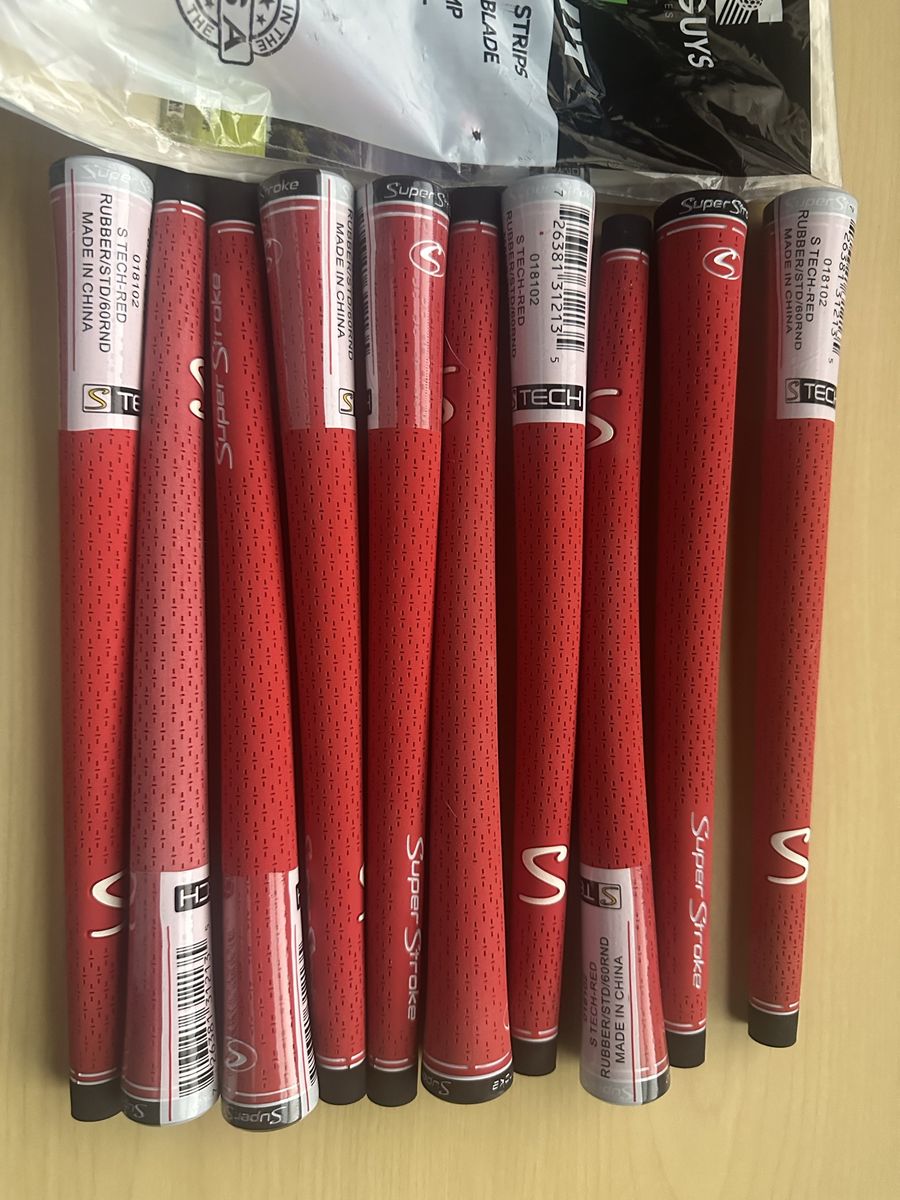 SuperStroke S-TECH RED Standard Golf Club Grips - Set of 10, OBO