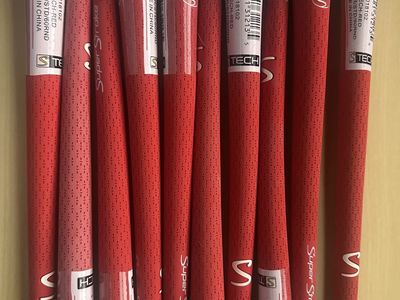 SuperStroke S-TECH RED Standard Golf Club Grips - Set of 10, OBO