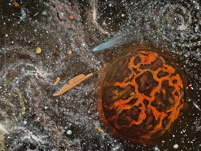 Molten planet cools down - Limited Edition Canvas Print