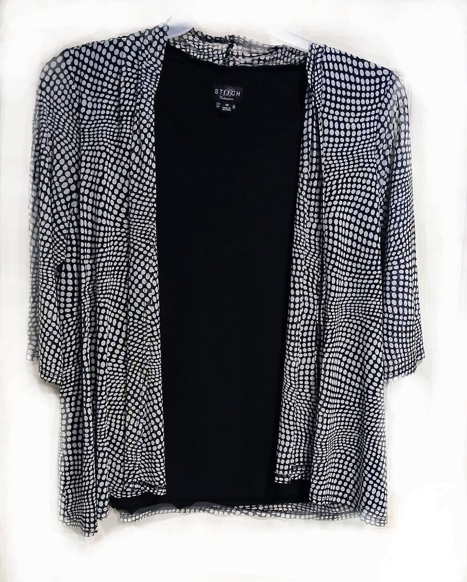 Stitch collections black/white polka dots cardigan