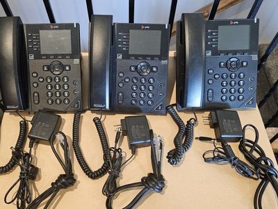 Poly OBi VVX 350 VoIP Business Media Phones (3-Pack) with HD Voice and Power Adapters