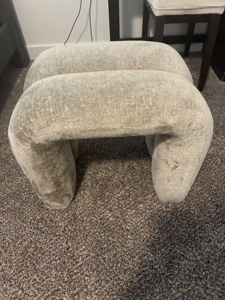 Unique Modern Beige U-shaped Ottoman Stool Bench