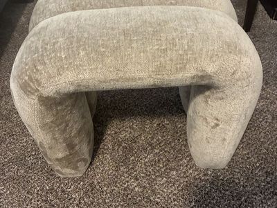 Unique Modern Beige U-shaped Ottoman Stool Bench