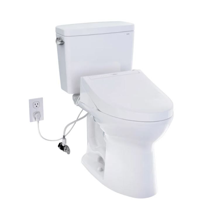 TOTO MW7763084CEFGWS#01 Drake 2-piece Elongated Toilet and Washlet 1993993  #105758