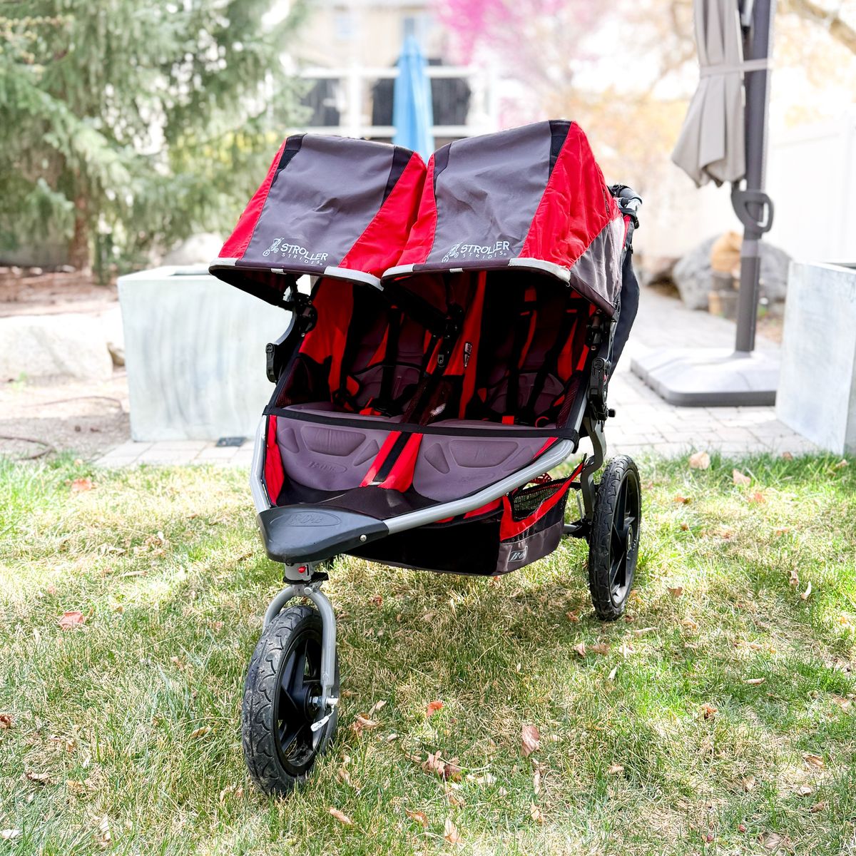 CLEAN Bob Duallie Flex Double Jogging Stroller extras