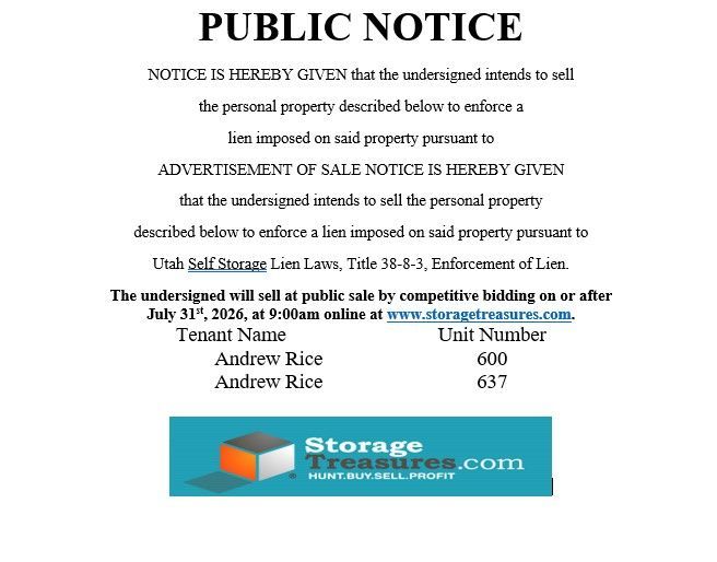 Notice of Public Auction