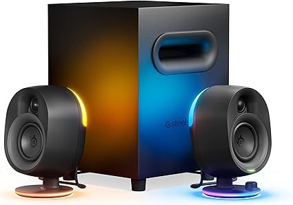 SteelSeries Arena 7 RGB Gaming Speakers with Subwoofer – Black