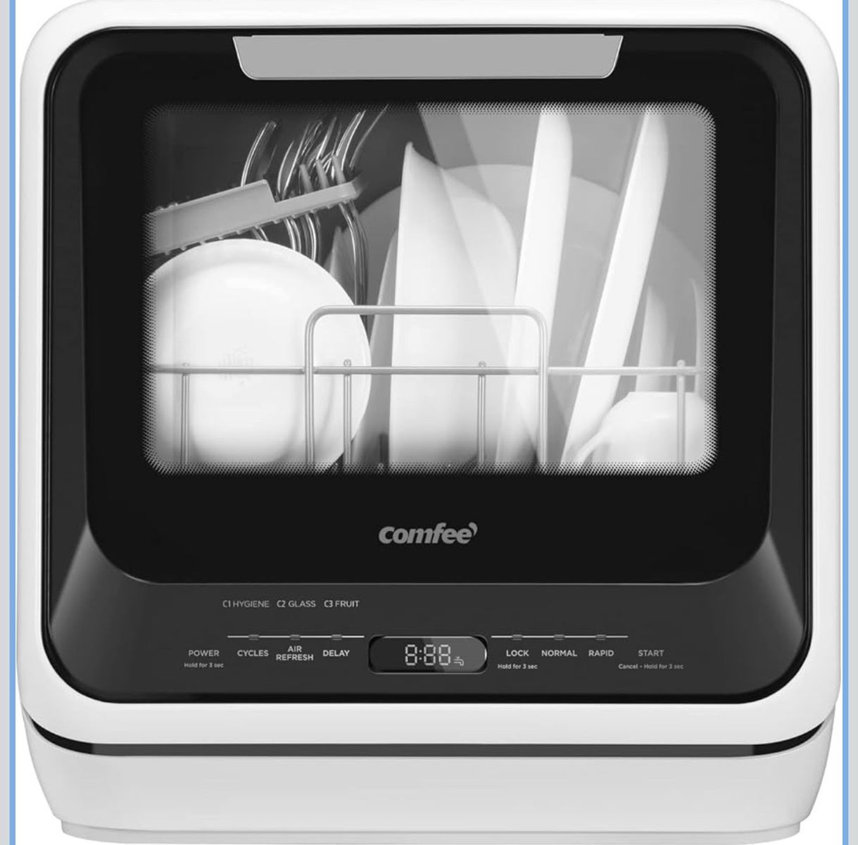 NEW Comfee’ 16.5” White Countertop Dishwasher – Open Box