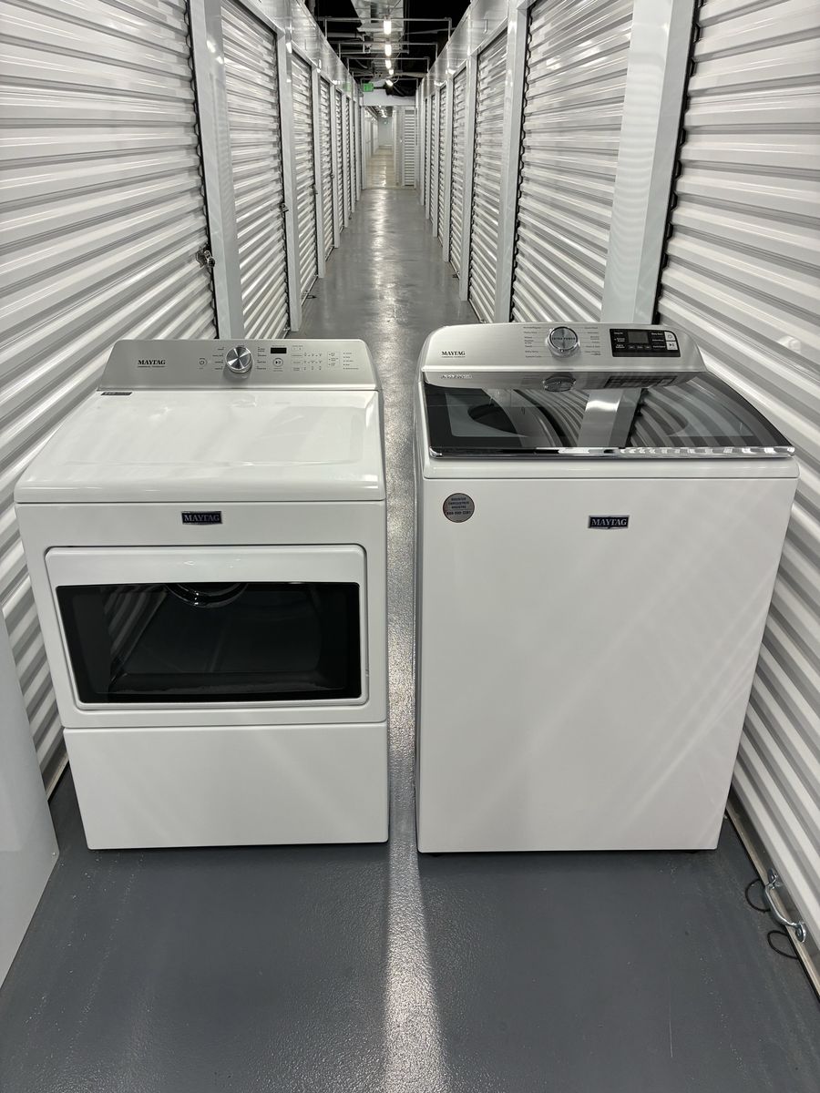 Maytag Top Load Washer and Electric Dryer Set White