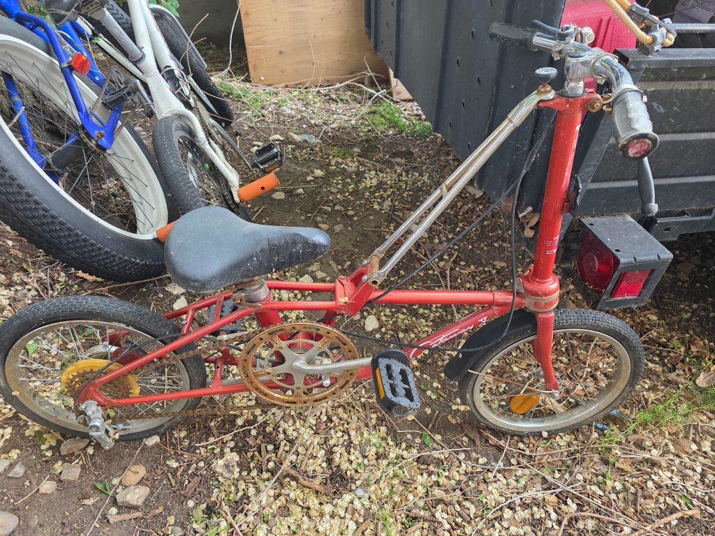 Dahon Classic 5 Speed Folding Bicycle 1980s Vintage Maroon Dark Red